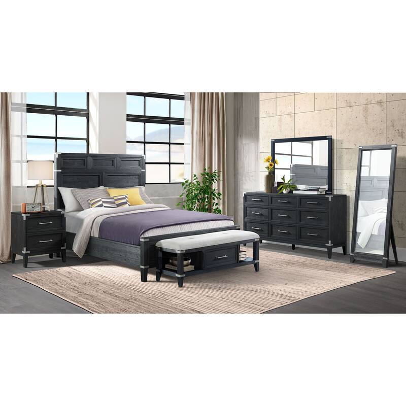 Laguna 30" Wide Bedroom Floor Mirror, Weathered Steel