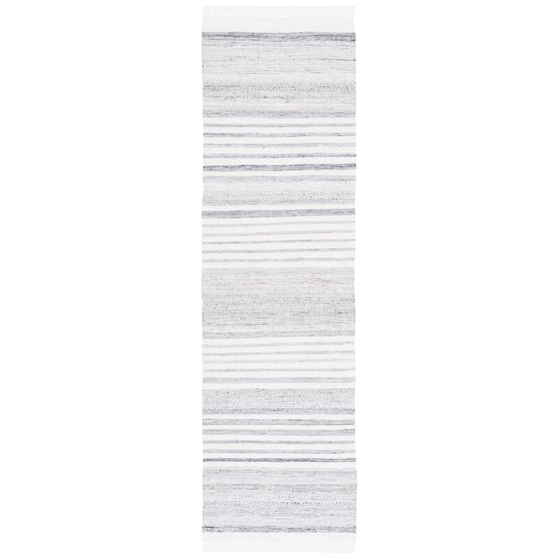 SAFAVIEH Handmade Kilim Rokhaya Transitional Rug - 2'3" x 8' Runner - Ivory/Light Grey