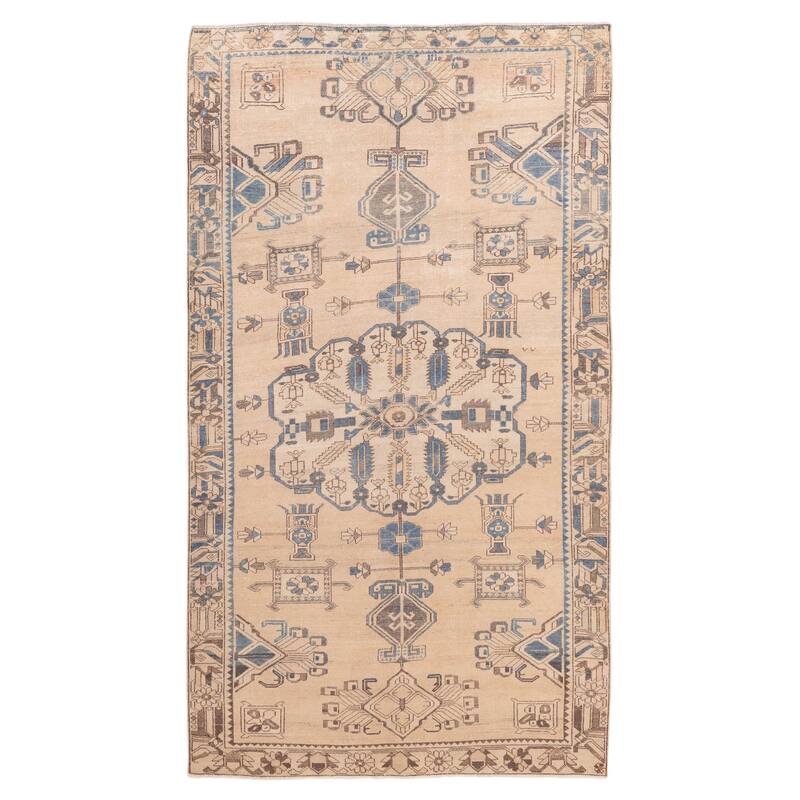 ECARPETGALLERY Hand-knotted Antalya Vintage Beige Wool Rug - 5'4 x 9'5