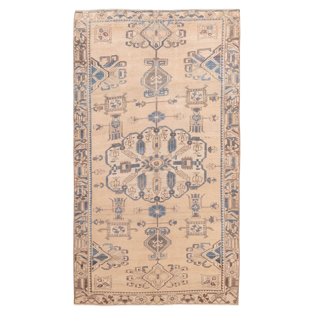 ECARPETGALLERY Hand-knotted Antalya Vintage Beige Wool Rug - 5'4 x 9'5