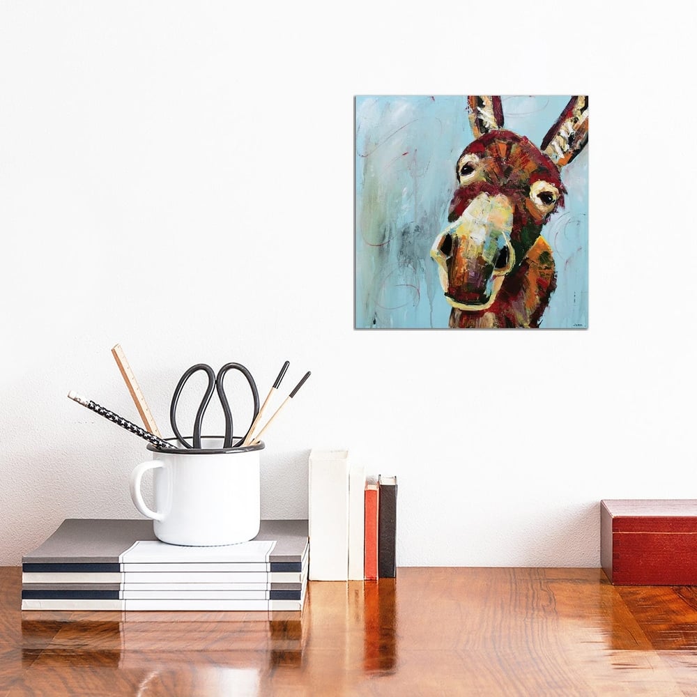 iCanvas "Funny Donkey" by Jennifer Seeley Canvas Print