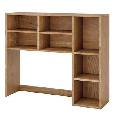 Engineered Wood Desk Hutch with Adjustable Shelves 7 Cubby Desktop Bookshelf Organizer for Home Office - 37" x 10" x 31"
