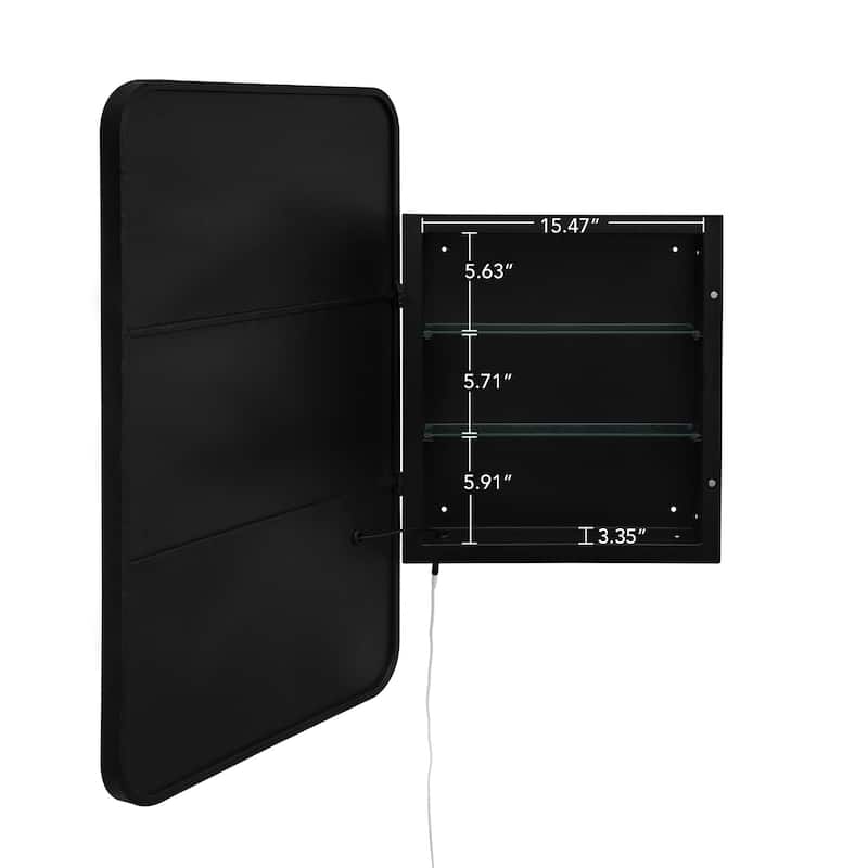 Rectangle Wall-Mounted LED Medicine Cabinet Mirror