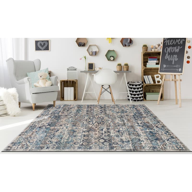 Noori Rug Latif Tracey Rug - 3'11" x 5'9" - Blue/Grey