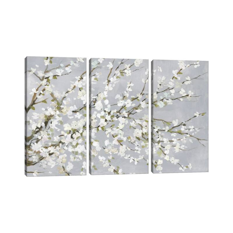 iCanvas "White Blossoms" by Asia Jensen 3-Piece Canvas Wall Art Set