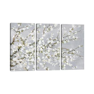 iCanvas "White Blossoms" by Asia Jensen 3-Piece Canvas Wall Art Set