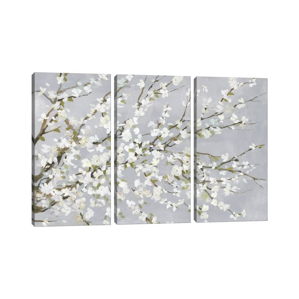iCanvas "White Blossoms" by Asia Jensen 3-Piece Canvas Wall Art Set