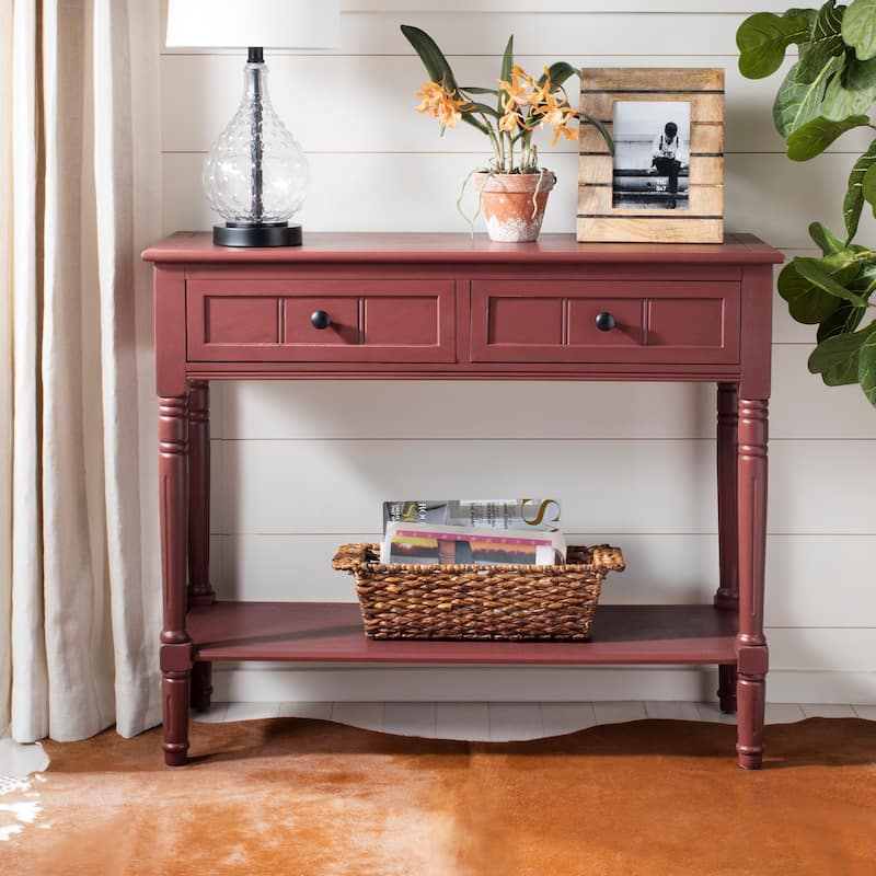 SAFAVIEH Camilla Grey 2-Drawer Console Table - 35.8" x 13.8" x 29.5" - 36"W x 14"D x 30"H