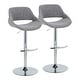preview thumbnail 19 of 144, Silver Orchid Svellingen Adjustable Bar Stool with Rounded T Footrest - Set of 2 Grey Noise Fabric/Chrome Metal