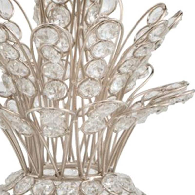 HomeRoots 13" Silver Metal Decorative Pineapple - 6' X '12.5' X '6