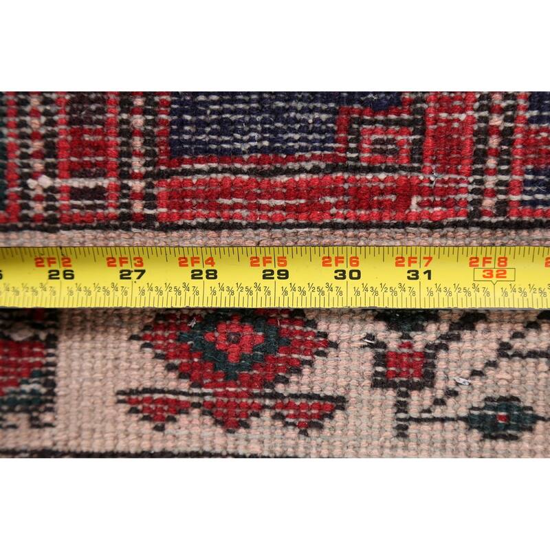 Vintage Vegetable Dye Ardebil Persian Wool Runner Rug Hand-knotted - 3'6" x 11'1"