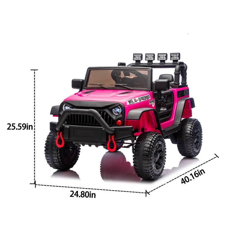 24V Kids Ride On Car W/Parents Remote Control, 400W Motor, Four Wheel Suspension, Adjustable speed, USB, MP3, Music - Rose Pink