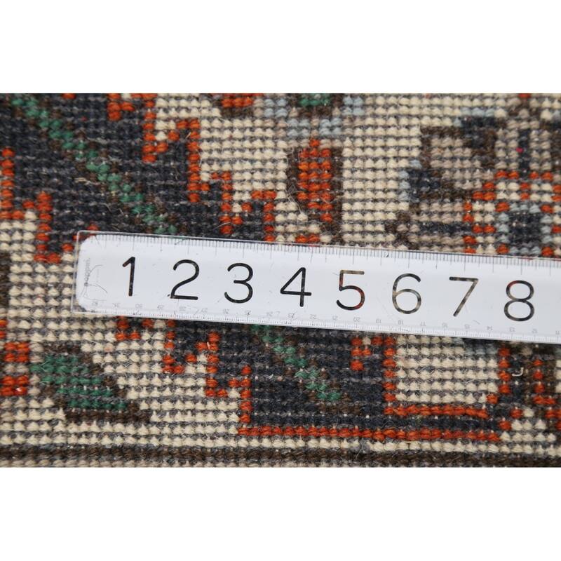 Light Blue Geometric Oushak Oriental Area Rug Hand-Knotted Wool Carpet - 7'10"x 9'10"