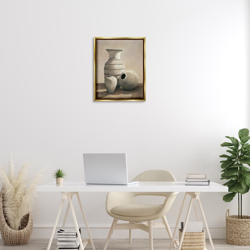 Stupell Traditional Vessels Still Life Framed Floater Canvas Wall Art Design By André Mazo