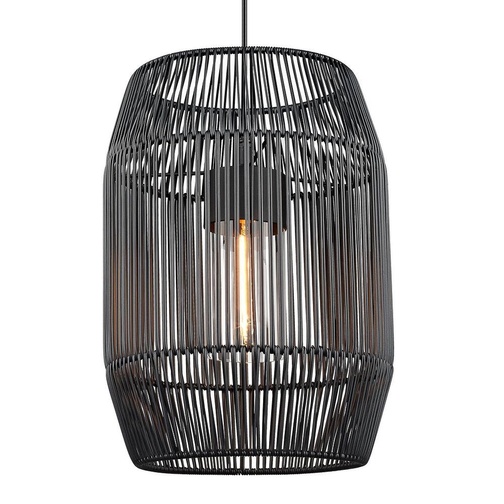 Golden Lighting 6073-O1P BCW Seabrooke 15" Wide Cage Pendant with