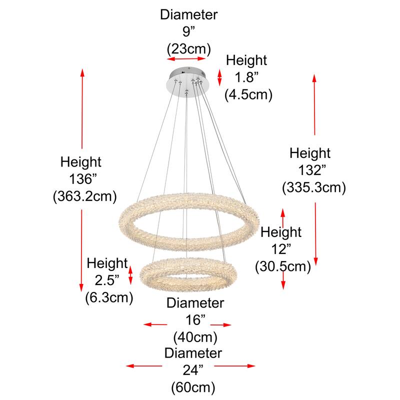 Indigo Home 24 inch Adjustable LED Chandelier