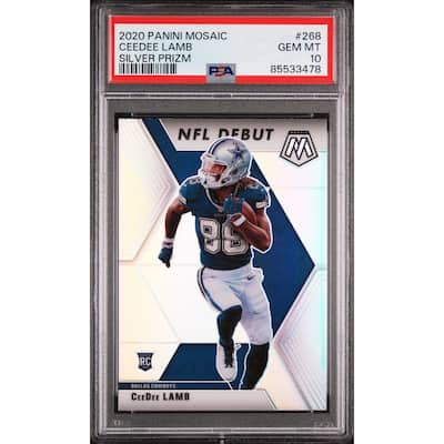 CeeDee Lamb 2020 Panini Mosaic Silver Prizm Rookie Card #268 Graded PSA 10 - 8'6" x 11'6"