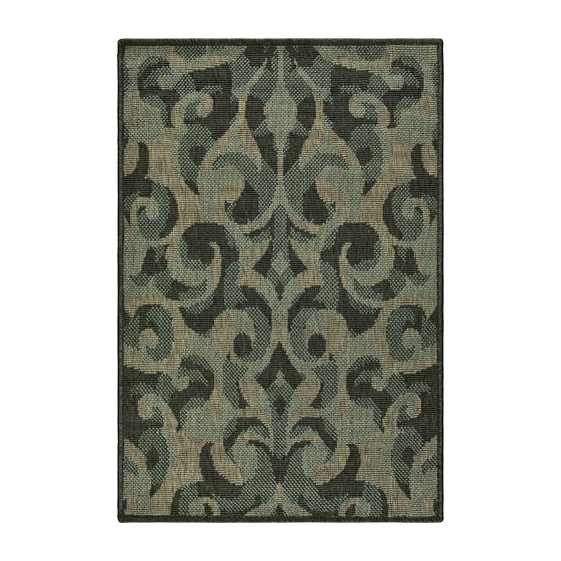 Superior Aldaine Vintage Damask Indoor Outdoor Area Rug