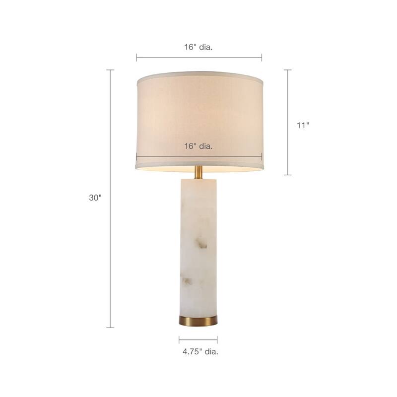 Alabaster Table Lamp Modern Bedside Lighting for Living Room Bedroom Office Decor