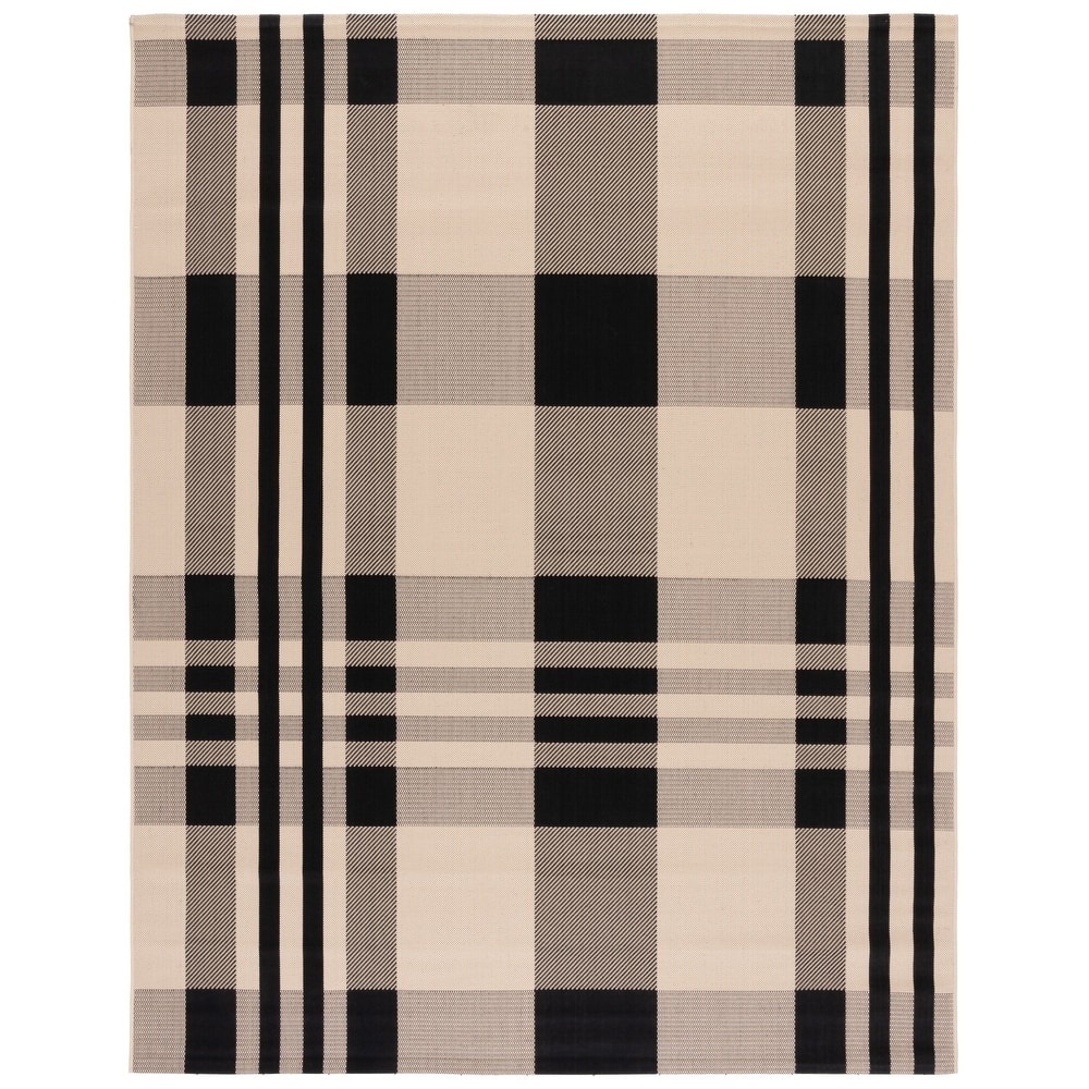 SAFAVIEH Courtyard Oriole Plaid Indoor/ Outdoor Waterproof Patio Backyard.