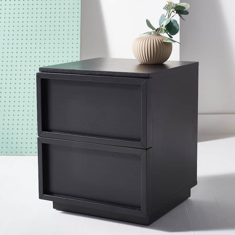 SAFAVIEH Couture Vordis 2-Drawer Nightstand - Black