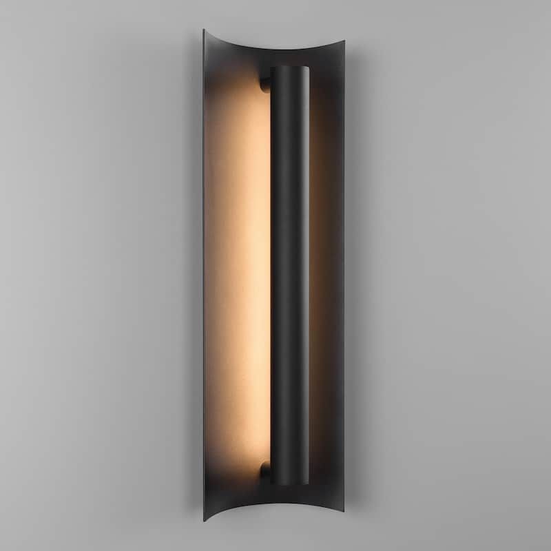 Black Modern/Contemporary LED Outdoor Wall Lantern Sconce - Cylinder
