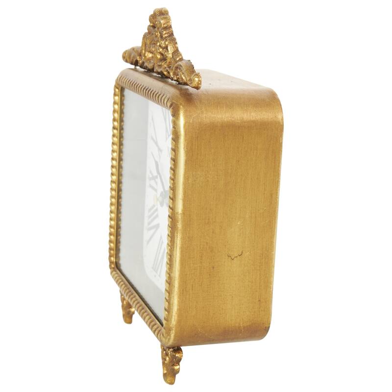 Metal Scroll Antique Style Decorative Clock - Gold - Roche River Decor