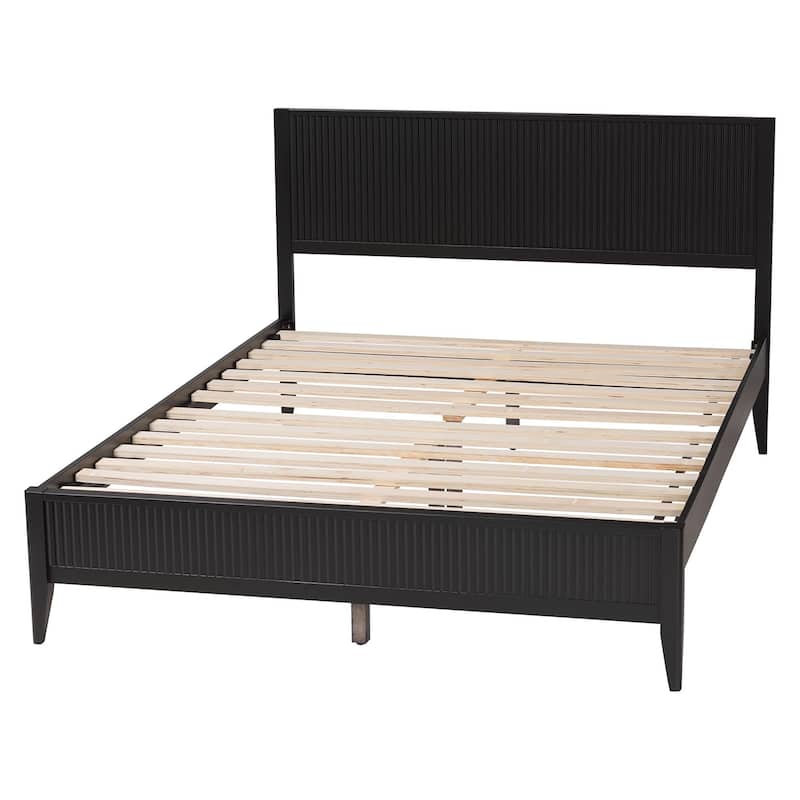 Primrose Mid-Century Fluted Wood Platform Bed
