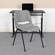 preview thumbnail 77 of 87, 5 Pack 880 lb. Capacity Ergonomic Shell Stack Chair with Metal Frame Grey