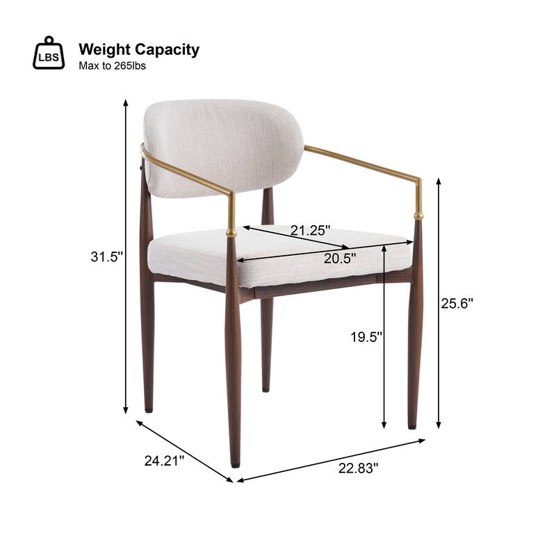 Christopher Knight Home - GlamCore Modern Upholstered Metal Base Dining Chairs with Gold Accents