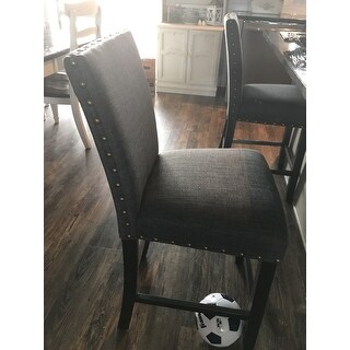 Strick & Bolton Gallaccio 25-inch Blue Fabric Stool (Set of 2) - 40"H x 18.3"W x 22.3"L