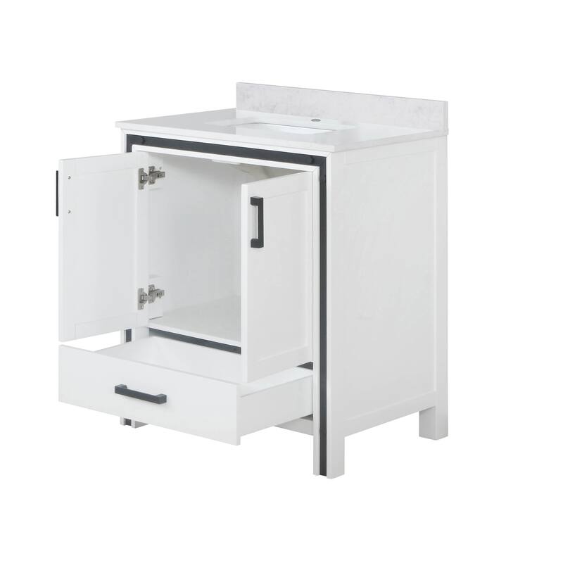 Ziva 30 in W x 22 in D White Bath Vanity and White Quartz Top