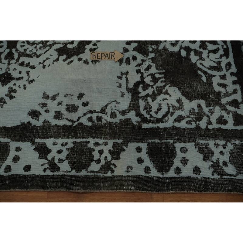 Hand Knotted Oriental 100% Wool Carpet Traditional Floral Greys & Charcoal Tabriz Area Rug - 12' 5'' X 9' 4''