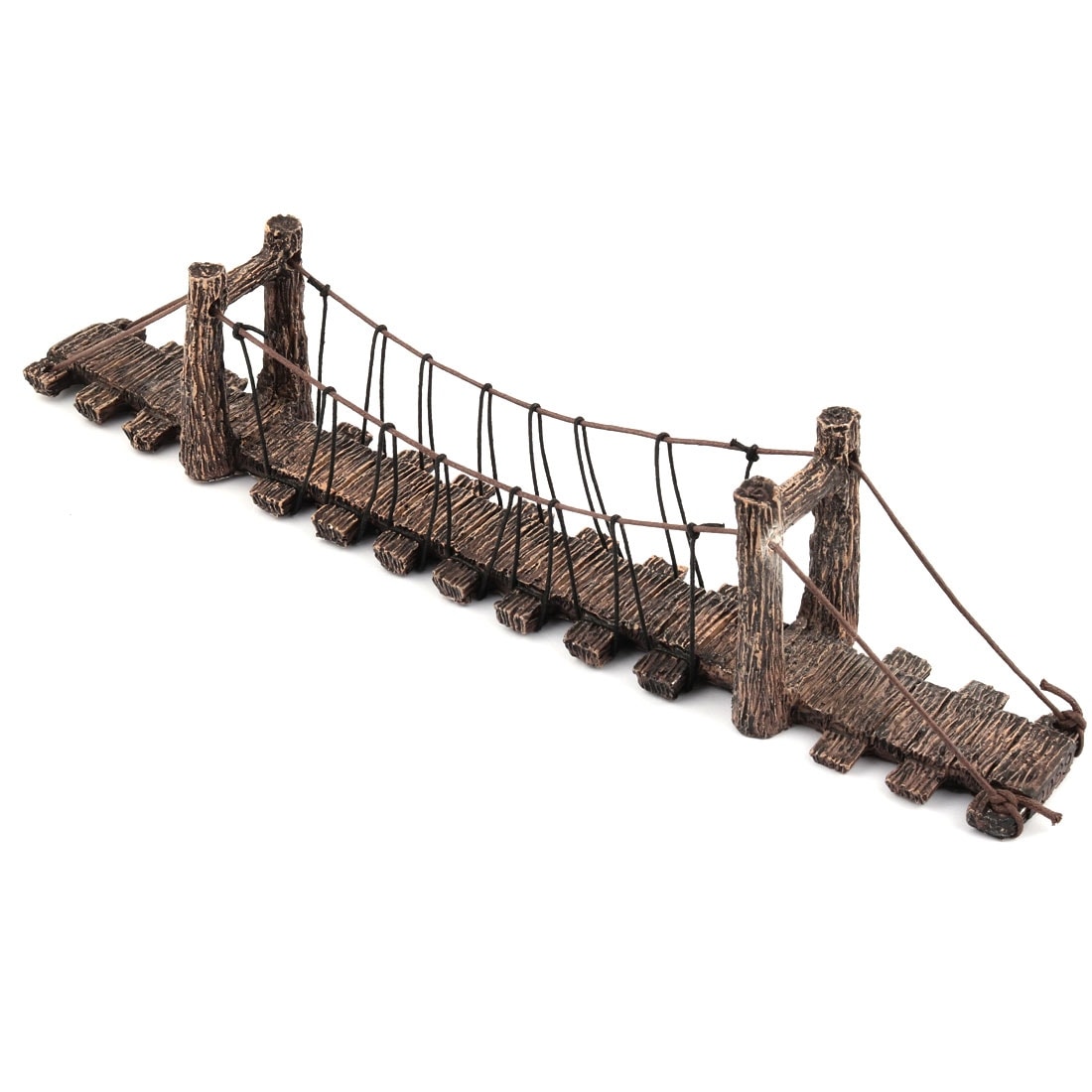 aquarium fish tank decoration artificial landscape emulation rope bridge brown