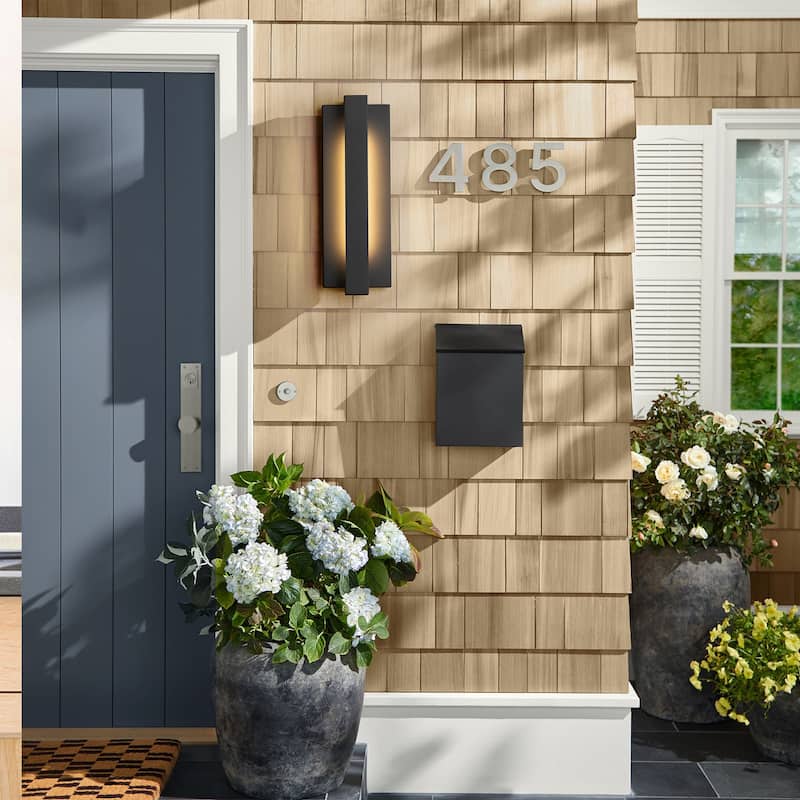 Modern Black Outdoor Wall Lights Aluminum Linear Dimmable LED Wall Sconce Lights for Outside