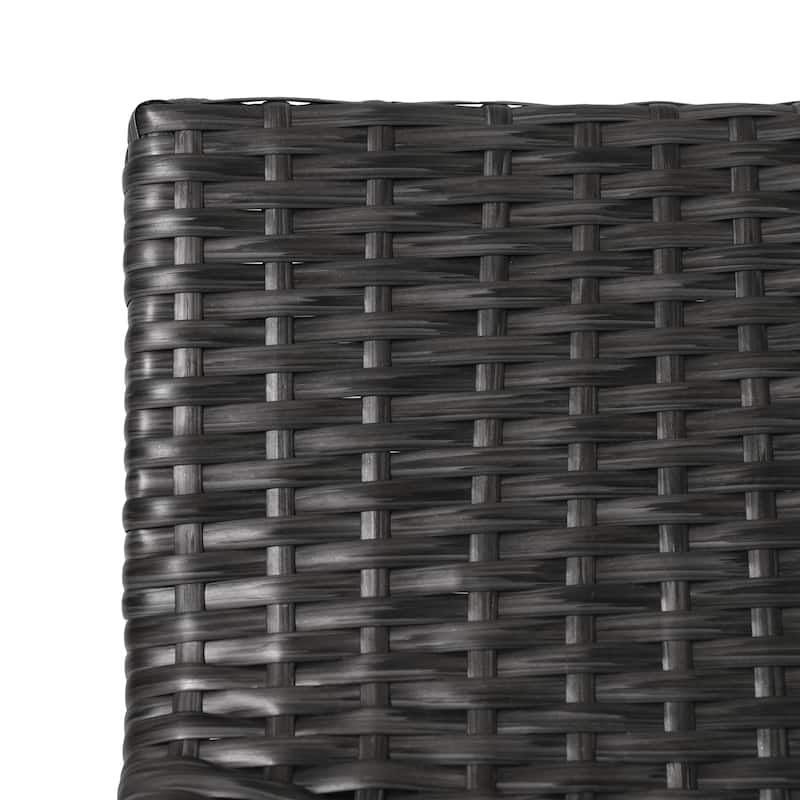 La Brea Outdoor Acacia Wood and Wicker Barstools (Set of 4) by Christopher Knight Home
