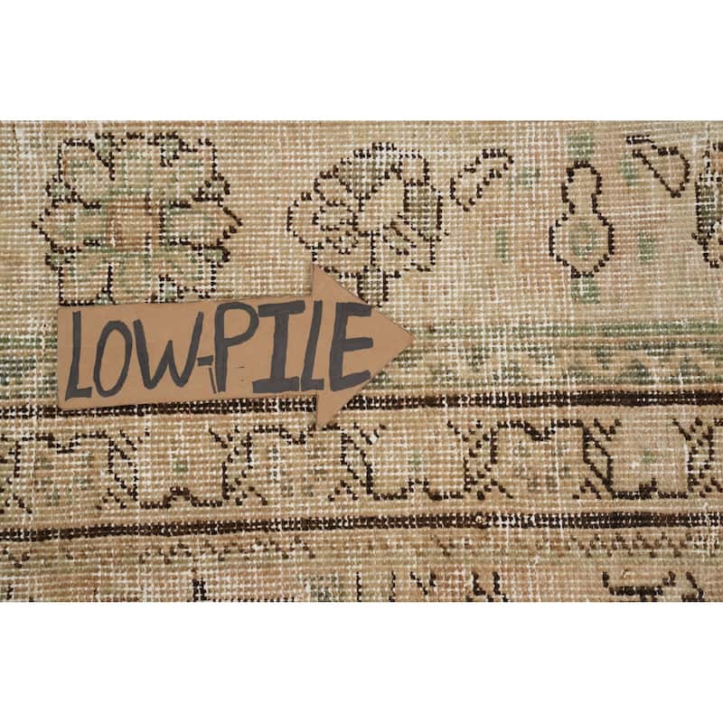 Hand Knotted Oriental 100% Wool Carpet Traditional All-Over Beige & Ivories Tabriz Area Rug - 10' 9'' X 7' 0''