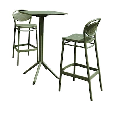 24" Olive Green Square Folding Bar Table