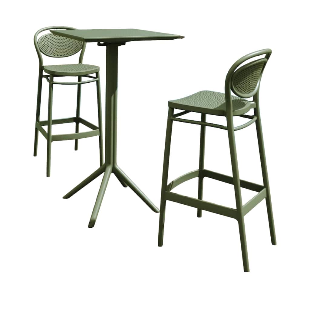 24" Olive Green Square Folding Bar Table