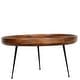 preview thumbnail 4 of 6, Round Mango Wood Coffee Table With Splayed Metal Legs, Brown and Black