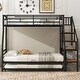 preview thumbnail 16 of 28, Twin Over Full Size Metal Bunk Bed with Trundle & Storage Staircase, Bedroom Heavy Duty Bed Frame with Full-Length Guardrail Black - Full
