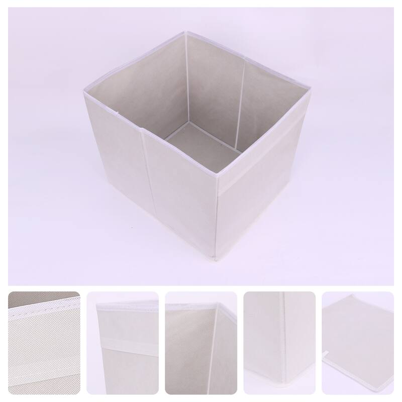 Fabric Storage Cube, Storage Bin for Shelves Closet, Collapsible Storage Basket for Organizing Clothes Books - White - 15*13*13in