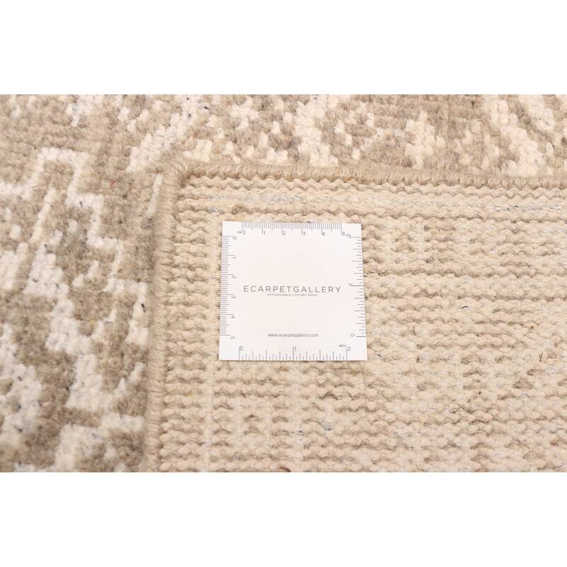 ECARPETGALLERY Hand-knotted Tangier Taupe Silk, Wool Rug - 5'3 x 7'5