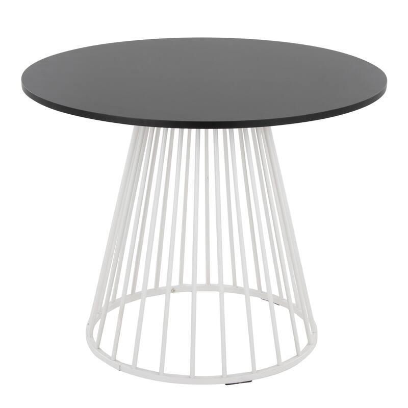 Silver Orchid Canary Pugo Round Dining Table with Pedestal Base