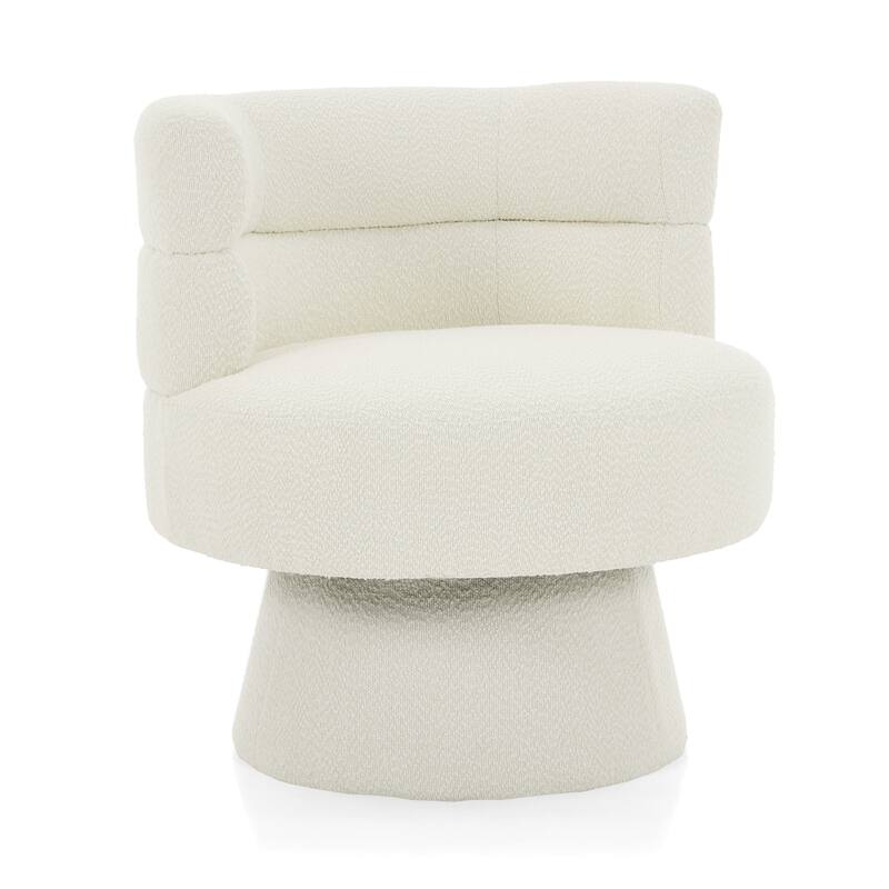 Contemporary 360° Swivel Chair, Boucle Swivel Accent Chair, Ideal for Living Room, Bedroom & Home Office