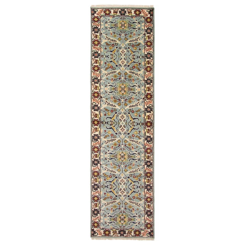 ECARPETGALLERY Hand-knotted Serapi Heritage Turquoise Wool Rug - 2'5 x 9'7 - Turquoise - 2'5 x 9'7
