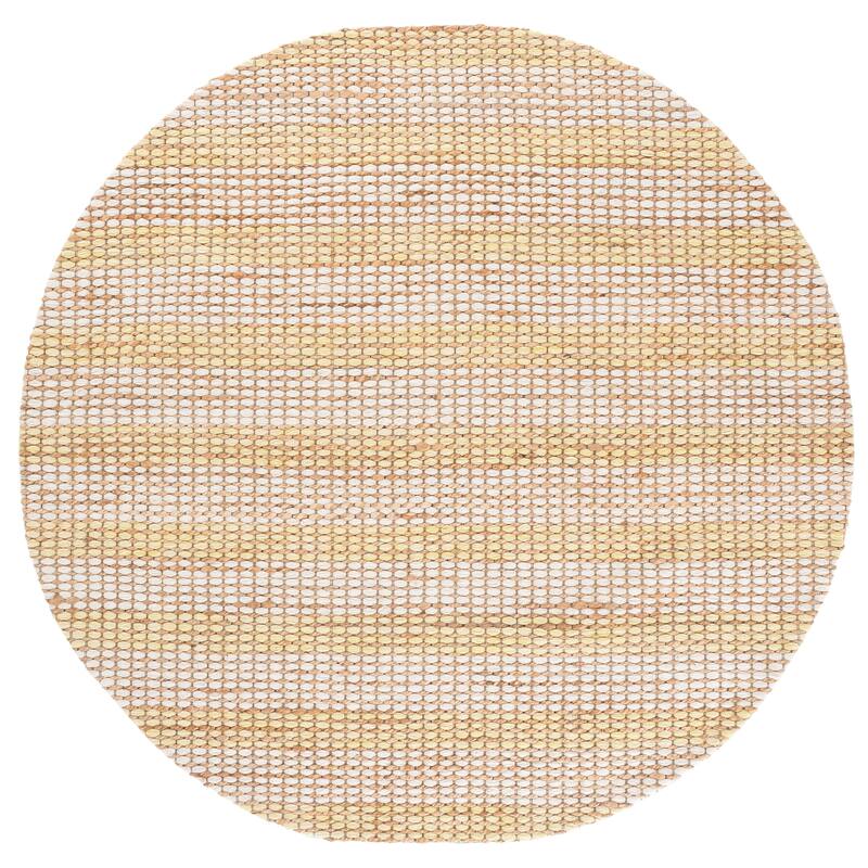Martha Stewart by SAFAVIEH Handmade Halldis Jute Rug - 6' Round - Natural/Yellow