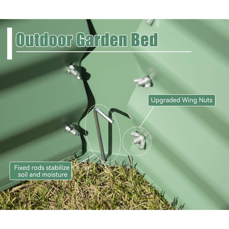 Courtyard Garden Planting Beds Vegetable Planting Beds with Open-Ended Base and Support Rods for Gardening Vegetables Fruits