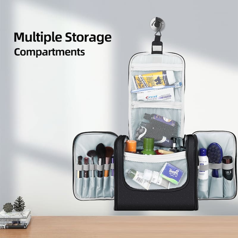 Extra Large Hanging Toiletry Bag for Travel & Daily Use, Water-Resistant Dopp Kit for Makeup, Shaving, Toiletries
