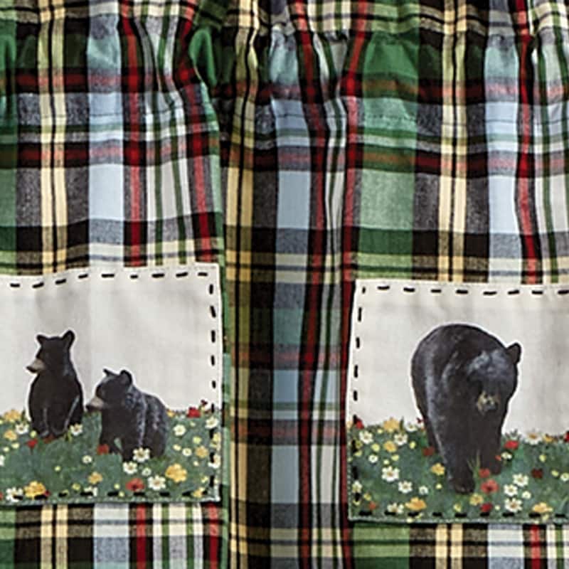 Park Designs Happy Trails Lined Bear Patch Valance 60in x 14in - 60" X 14"